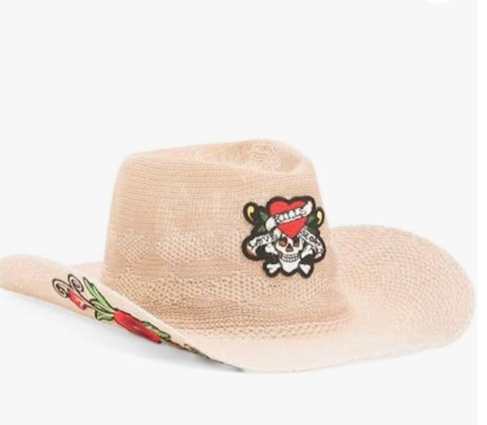 ED HARDY Women's Straw Cowboy Hat, NEW
